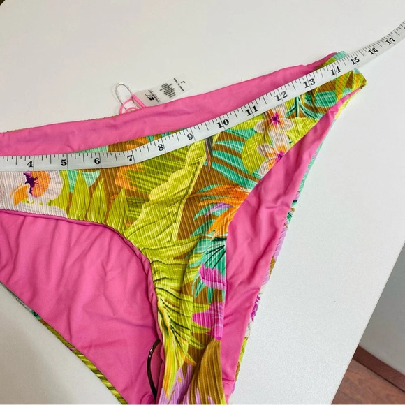 Tinibikini Women Swimsuit 2 pc Pink Floral Summer Vacation Beach Bathing Suit L - Picture 5 of 7